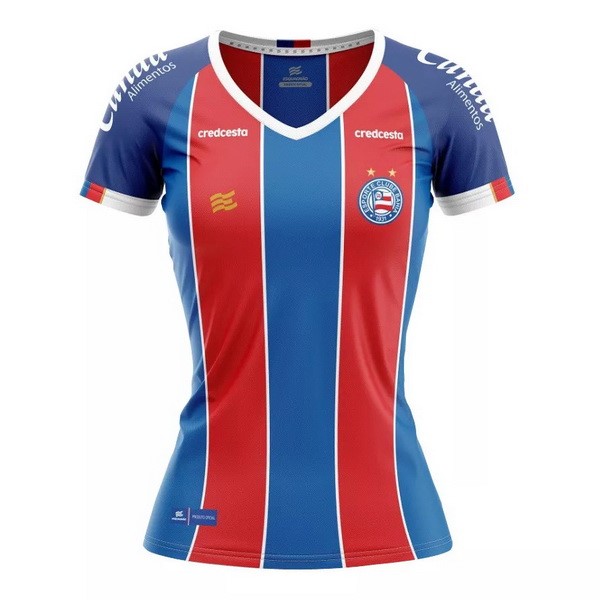 Camiseta Bahia Replica Primera Ropa Mujer 2020/21 Azul Rojo